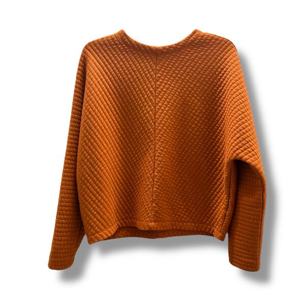 5/$35 A New Day Burnt Orange Quilted Dolman Sleeve Top Size Small - Picture 4 of 8